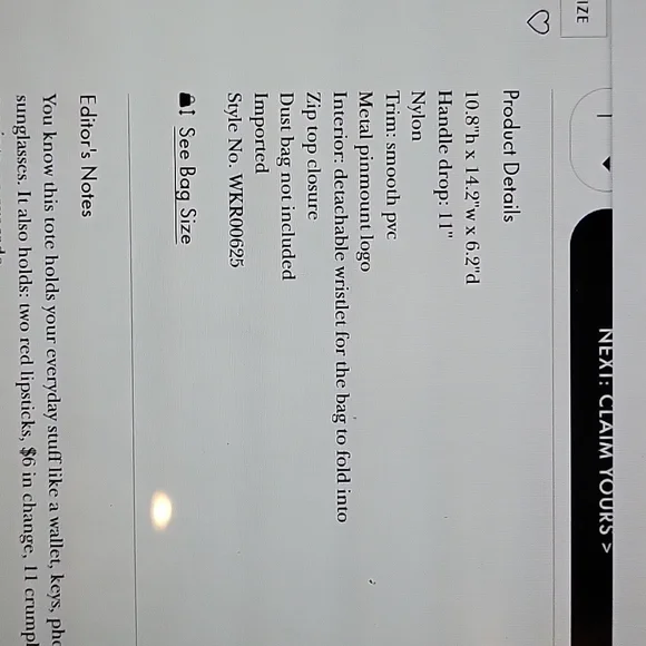 NWT Kate Spade Mel Packable Tote - Picture 7 of 7